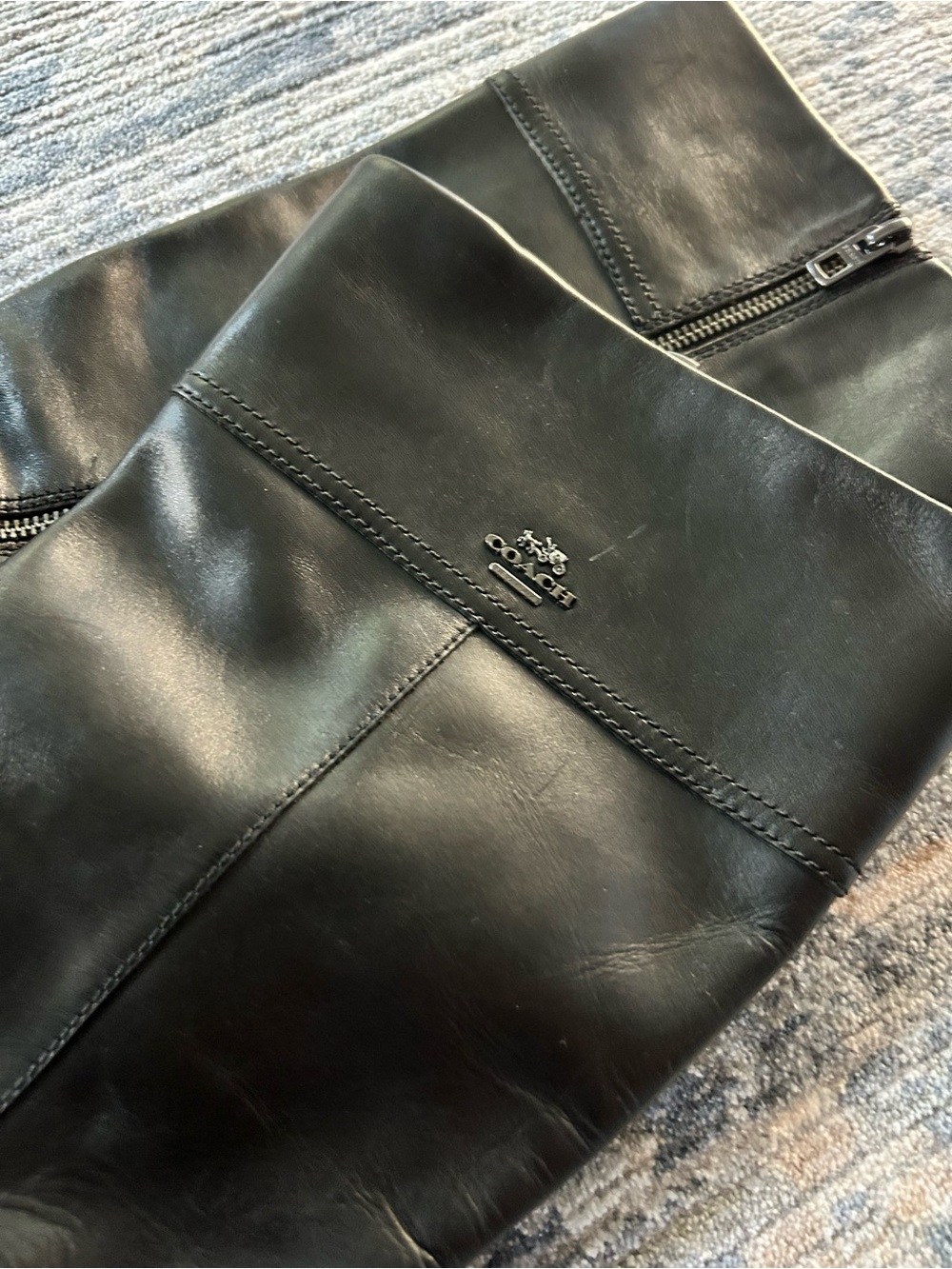 Coach Black Leather Riding Boots